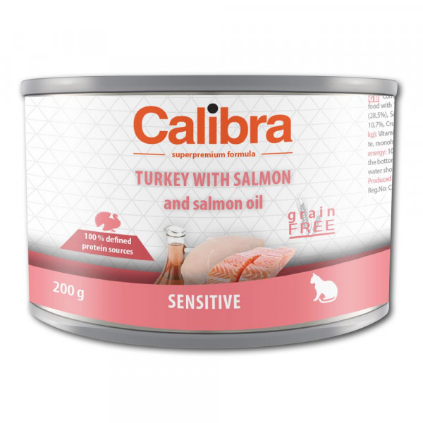 Calibra Cat Adult Sensitive / Truthahn & Lachs - Nassfutter 200g