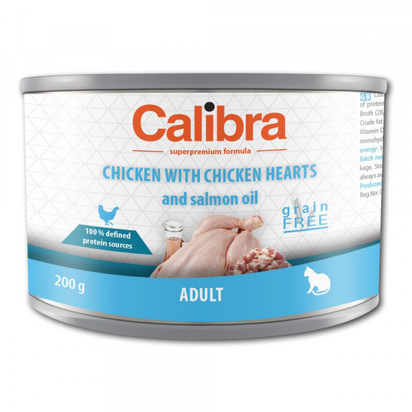 Calibra Cat Adult / Hühnerfleisch & Hühnerherzen - Nassfutter 200g