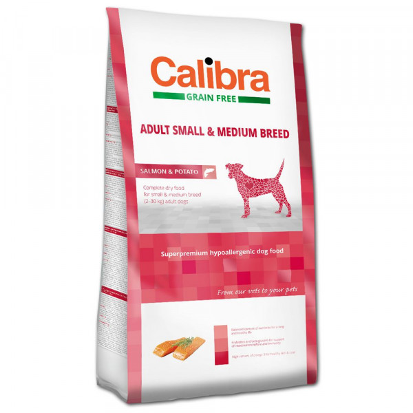 Calibra Dog Adult Small & Medium / Lachs & Kartoffel - Trockenfutter 12kg