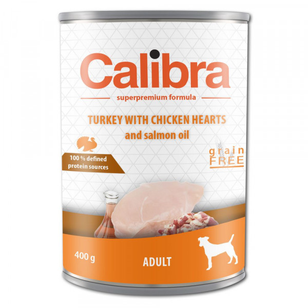 Calibra Dog Adult / Truthahn & Hühnerherzen & Preiselbeeren - Nassfutter 400g